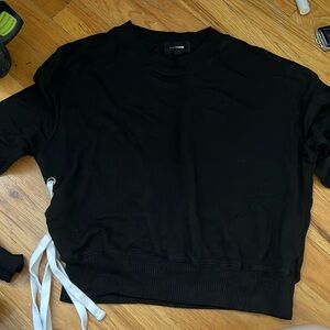MONROW crewneck sweater with tie detail